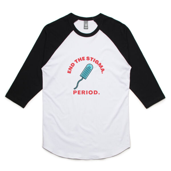 End period stigma - tampon big logo - Mens Raglan Tee Thumbnail
